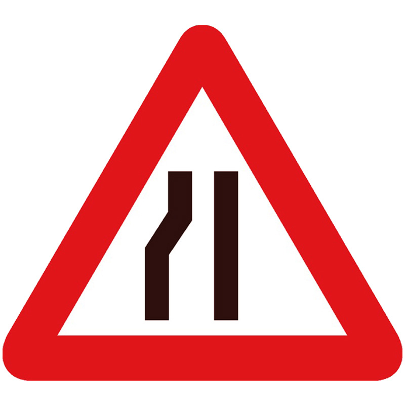 Tijdelijke wegsignalisatie verkeersbord type A7b – rijbaanversmalling links huren