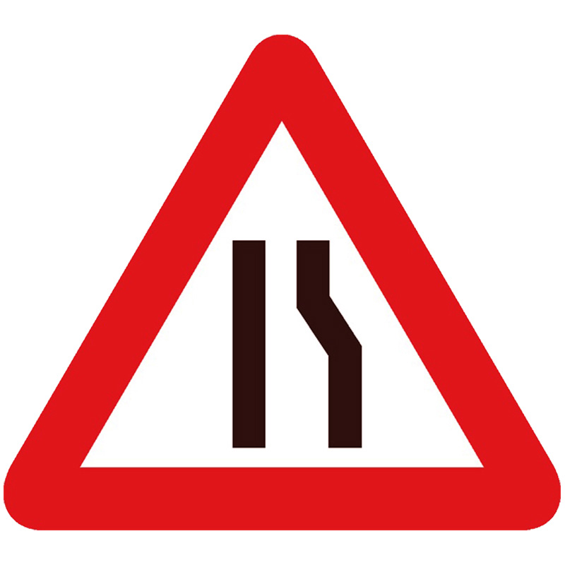 Tijdelijke wegsignalisatie verkeersbord type A7b – rijbaanversmalling rechts huren