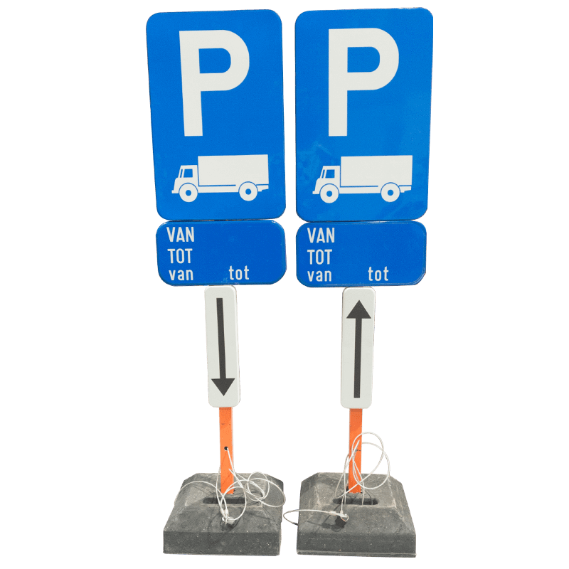 Wegsignalisatie set E9c parkeerborden huren of kopen en of laten plaatsen op jouw werf