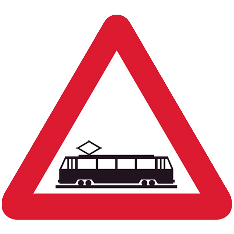 Verkeersbord A49 – openbare weg kruist met tramsporen huren