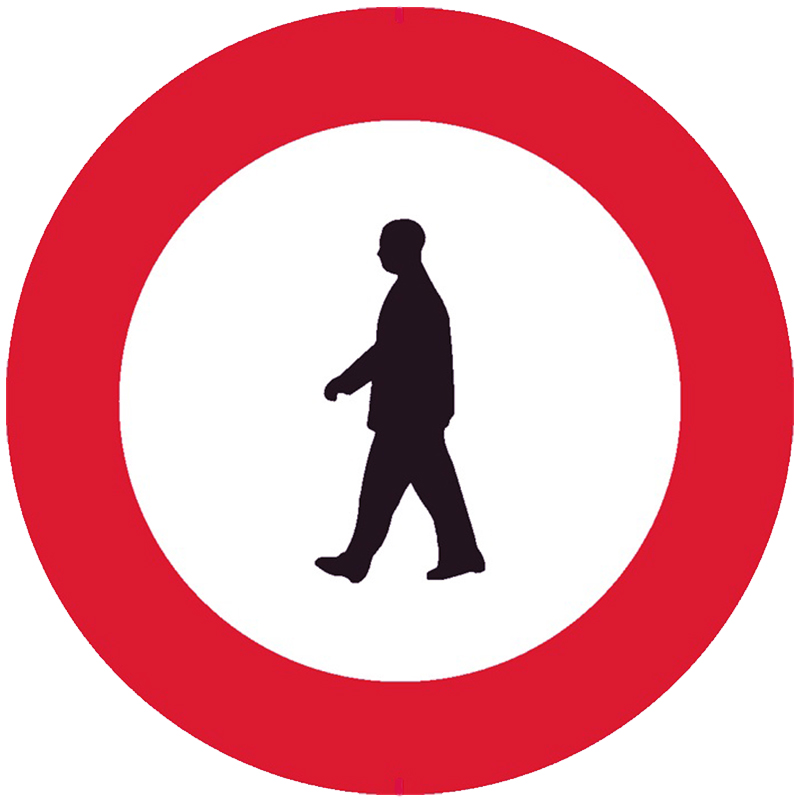 Verkeersbord C19 – verboden toegang voor voetgangers huren