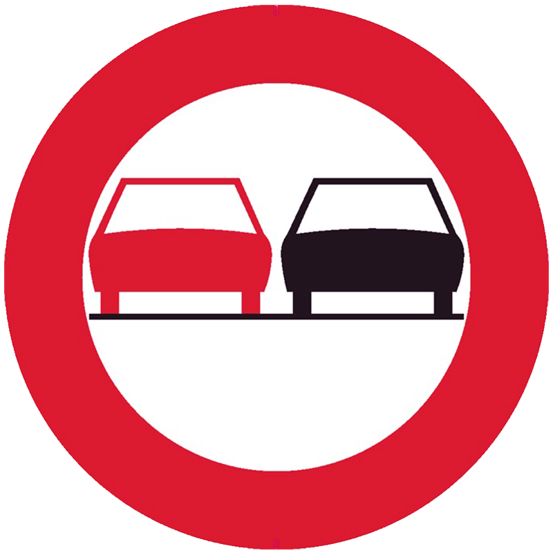 Verkeersbord C35 – verboden om links in te halen huren