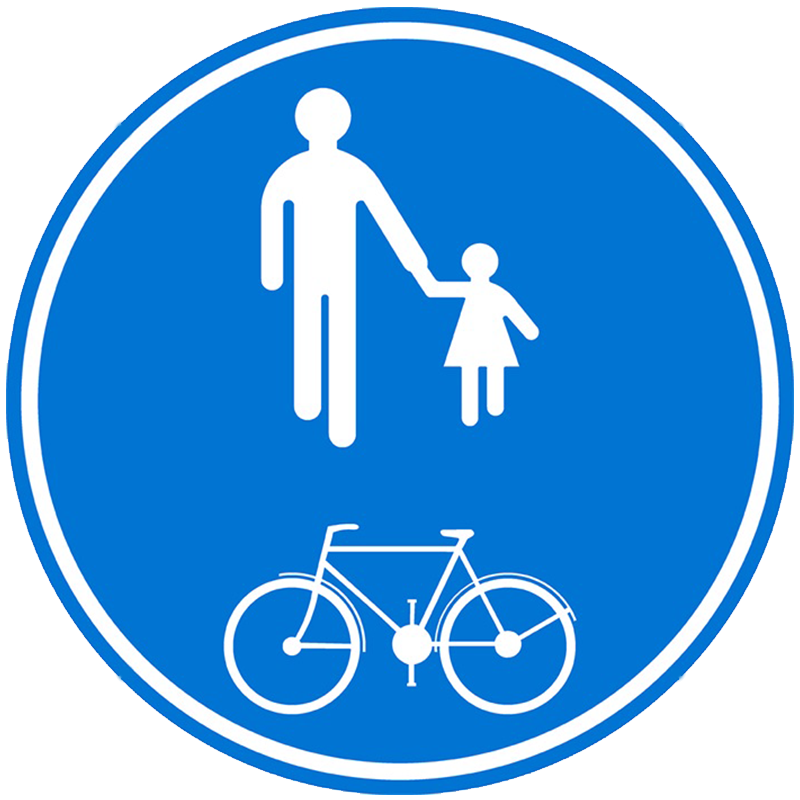 Verkeersbord D10 – voorbehouden voor voetgangers en fietsers huren