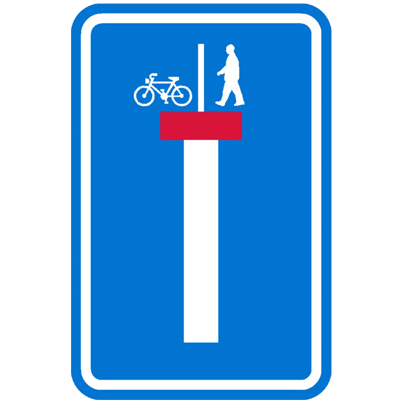 Tijdelijke wegsignalisatie verkeersbord type F45b – doodlopende weg, uitgezonderd voetgangers en fietsers huren
