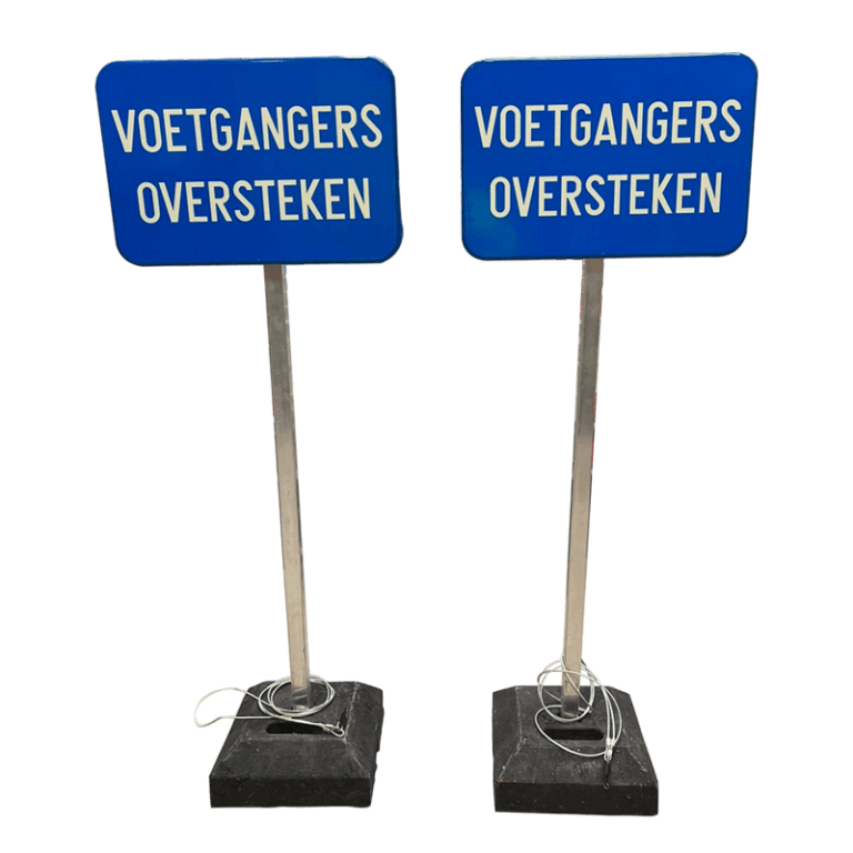 Set Voetgangers Hier Oversteken Huren Werfsignalisatie Huren