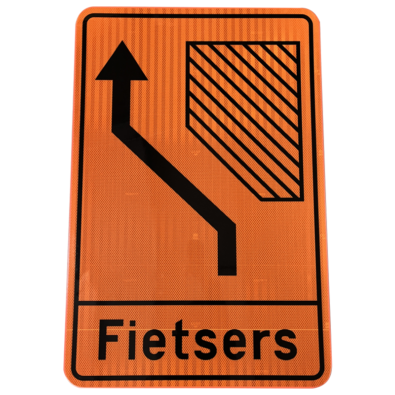 Verkeersbord F fietsers uitwijken naar links huren