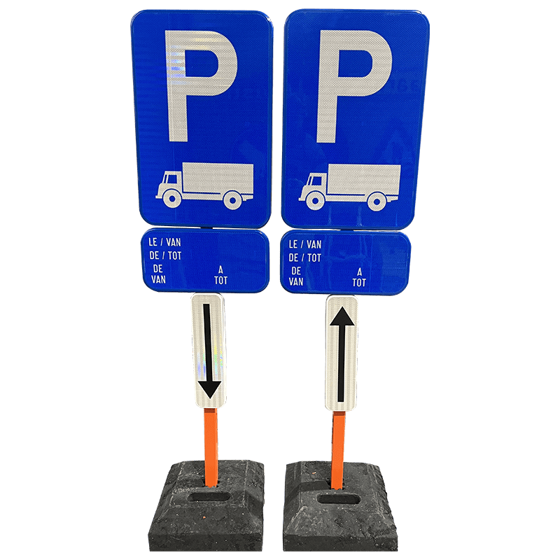 Wegsignalisatie set E9c parkeerborden huren en of kopen met of zonder diefstal bescherming