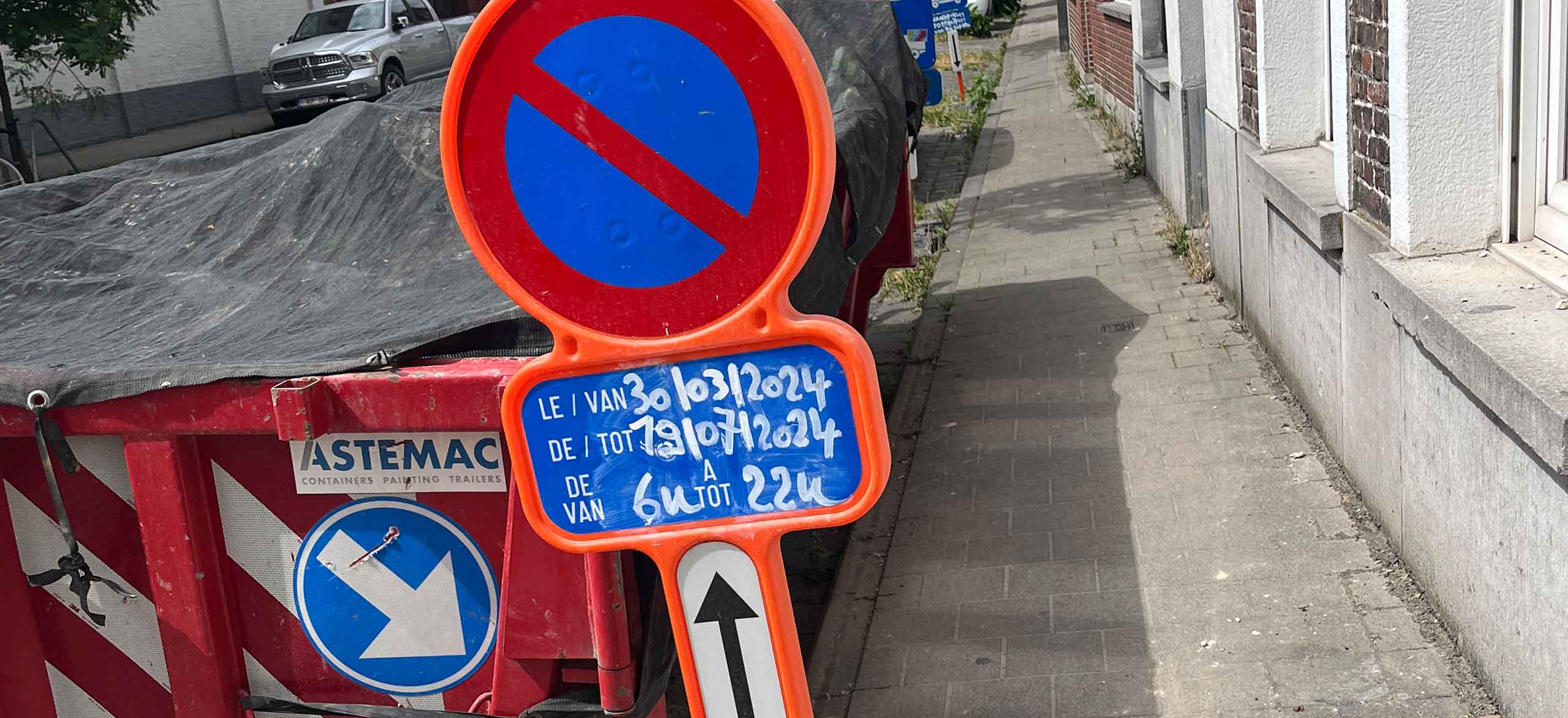 Wegsignalisatie set E1 parkeerborden huren en laten plaatsen in Gent